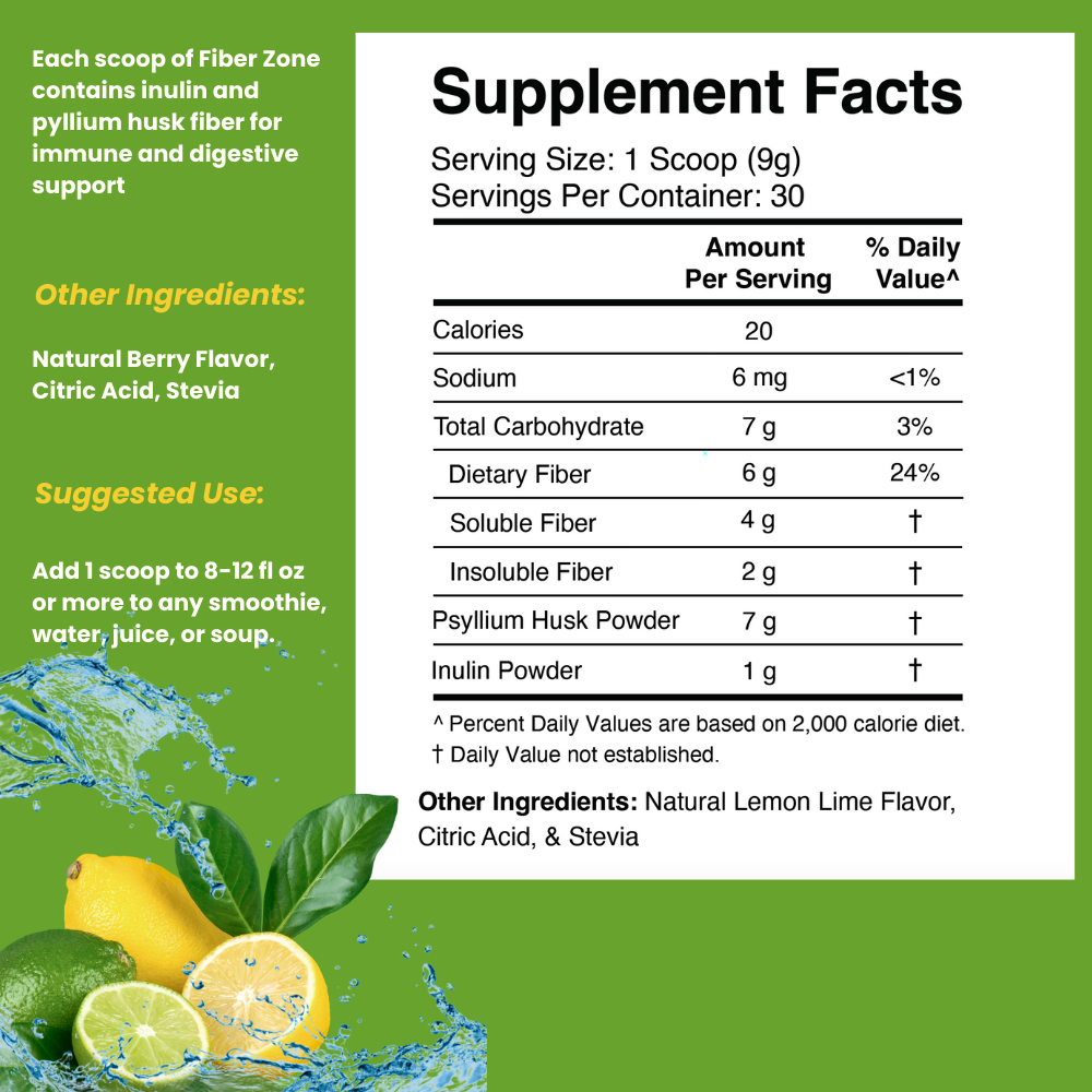 Keto Zone® Fiber (Lemon Lime Flavor) | 30 Servings