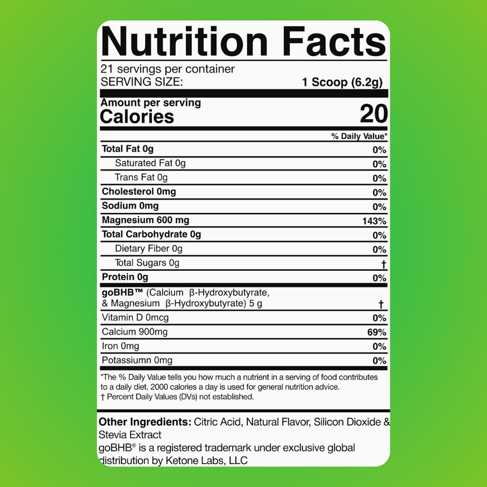 Keto Zone® Instant Ketones Powder (Iced Limeade Flavor) (5gBHB/Scoop) (21 Day Supply)