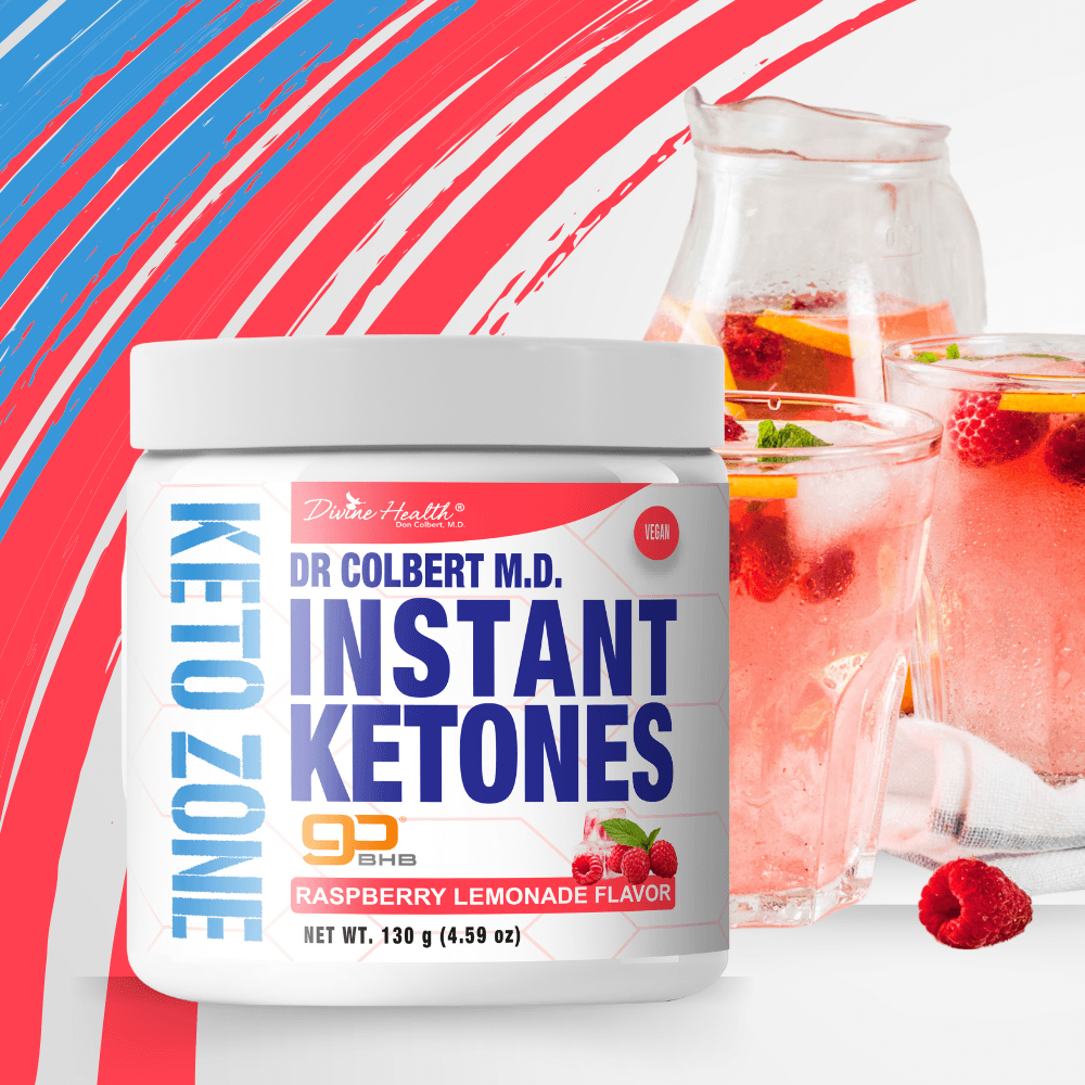 Keto Zone® Instant Ketones Powder (Raspberry Lemonade Flavor) (5gBHB/Scoop) (21 Day Supply)