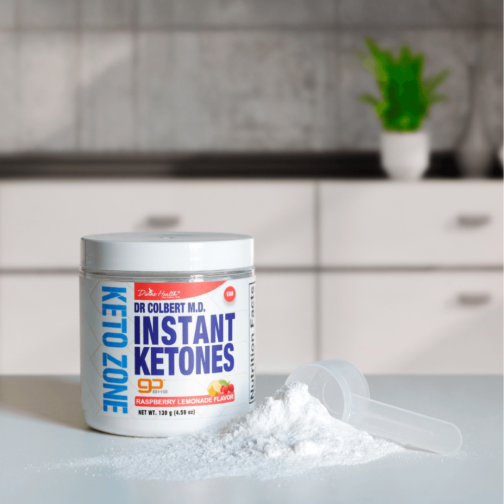Keto Zone® Instant Ketones Powder (Raspberry Lemonade Flavor) (5gBHB/Scoop) (21 Day Supply)